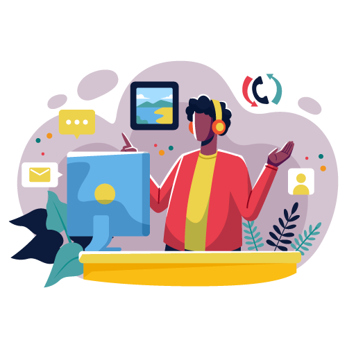 Contact Shepherd Designed It – A modern workspace with a designer working on a creative project, symbolizing collaboration and innovation.