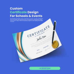 Professional Custom Certificate Design – Print-Ready Award Certificate