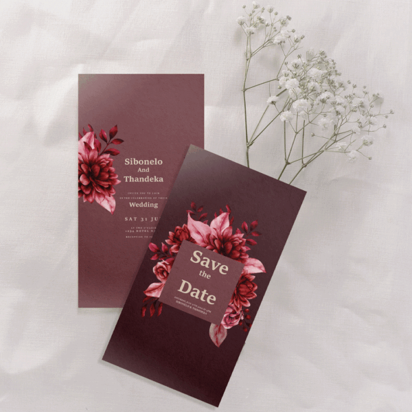 Wedding invitation card design South Africa elegant style